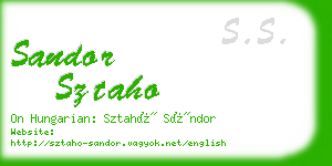 sandor sztaho business card